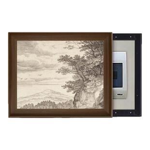 法式中古风电表箱装饰画复古客厅电源盒挂画横版配电箱平安果壁画