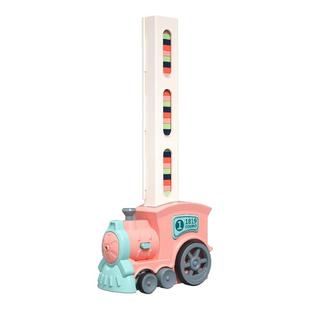 儿童电动多米诺骨牌小火车自动宝宝3岁6益智新年礼物积木男孩玩具