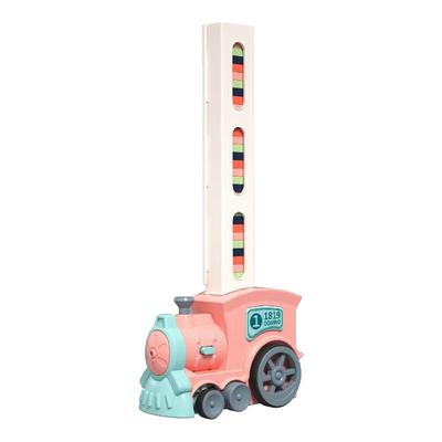 儿童电动多米诺骨牌小火车自动宝宝3岁6益智新年礼物积木男孩玩具