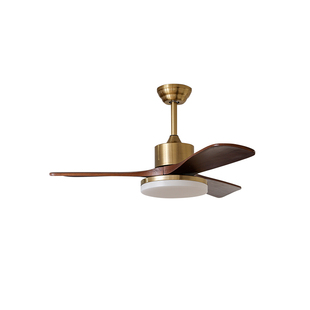 法式中古风实木风扇灯吊扇灯大扇叶静音客厅风扇灯变频卧室餐厅灯