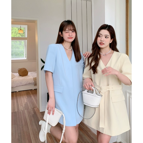 Ремень, летний костюм, юбка, (в наличии на складе), большой размер, короткий рукав, свободный крой