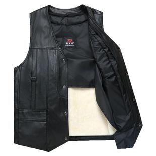 冬季中老年真皮马甲男款羊毛马甲羊剪绒皮毛一体马夹老人皮面坎肩