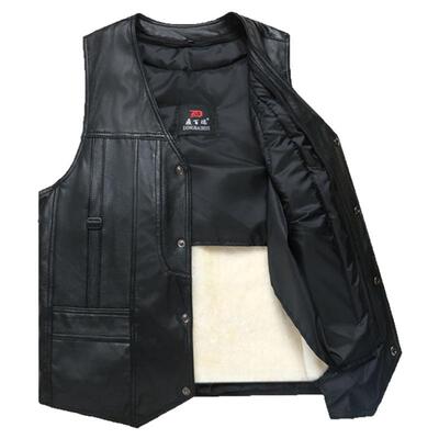 冬季中老年真皮男款羊剪绒马夹