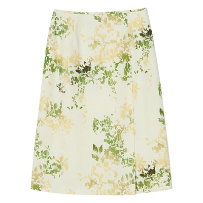 【云感真丝羊毛】YINER音儿春季渐变鸢尾印花半身裙