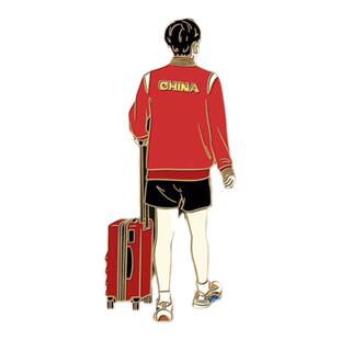 眷属2.0小红书同款莎头组合金属徽章王楚钦孙颖莎高颜值谷美纪念