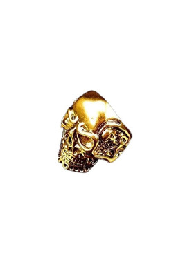 金色冠冕骷髅头时尚合金朋克戒指