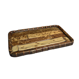复古斑竹嵌拼竹茶托盘 干泡台盘 竹制陈列茶盘茶具收纳盘茶架茶棚