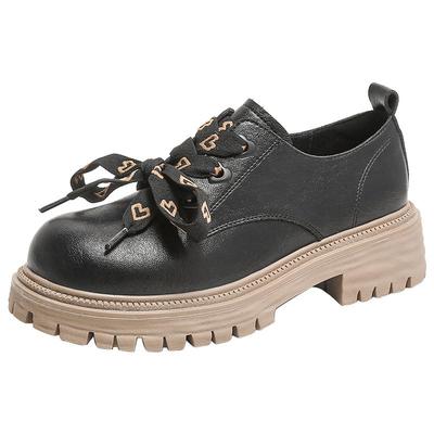 乐福鞋时尚休闲优雅粗跟系带中跟