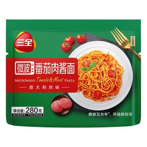 三全微波速食意式风味番茄肉酱黑椒肉酱意大利面即食意面懒人午餐