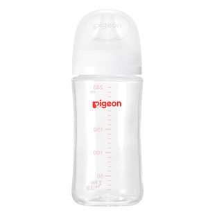 贝亲玻璃奶瓶 第3代宽口径 自然实感新生婴儿防胀气奶嘴160/240ml