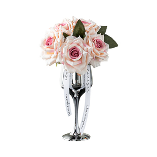 LOKO轻奢玫瑰仿真花创意客厅摆件餐桌桌面摆设玄关装饰花花艺插花