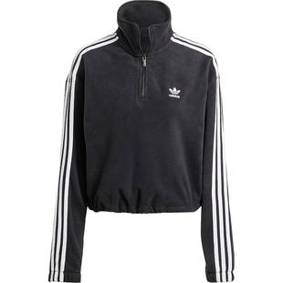 Adidas/阿迪达斯官方正品三叶草女士半开襟运动套头卫衣IY7266