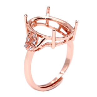 925银戒指空托大尺寸戒托代加工镶嵌戒托 12*16-15*20-18*25mm