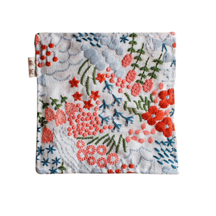 日式刺绣棉麻杯垫方形隔热垫盆栽装饰垫花瓶垫茶垫碗盘垫餐垫布艺