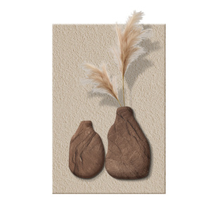 侘寂风立体实物砂岩画高级客厅沙发背景墙装饰画走廊过道餐厅挂画