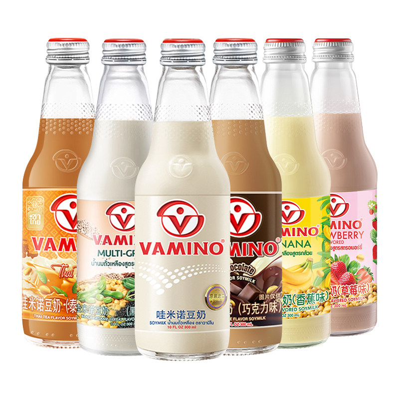 哇米诺豆奶饮料泰国进口VAMINO300ml*24瓶植物蛋白谷物味早餐饮料
