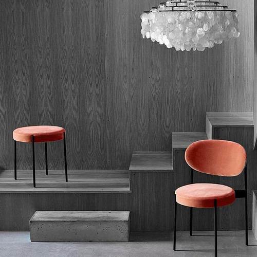 北欧餐椅家用轻奢靠背椅椅设计师创意椅子网凳子休闲吧咖啡厅漫红