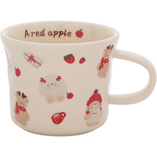 可爱陶瓷马克杯女生高颜值咖啡杯子办公室早餐杯燕麦杯儿童牛奶杯