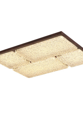 中古新中式方格水晶吸顶灯护眼
