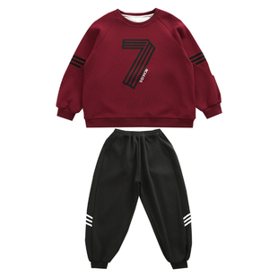 胖男童卫衣套装加绒加厚冬季新款小胖墩加肥大码两件套宽松运动服