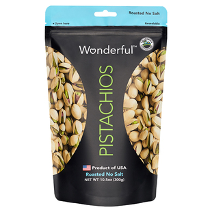 美国Wonderful万多福开心果无盐无漂白原味原色开心果干果300g