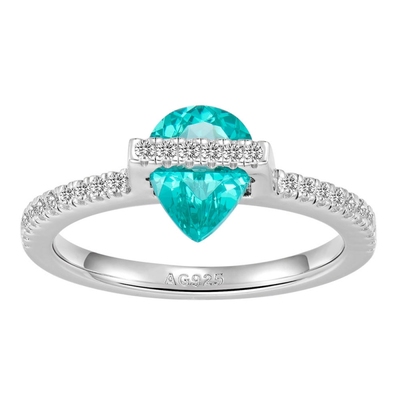 1.25克拉环绕水滴帕拉伊巴色戒指