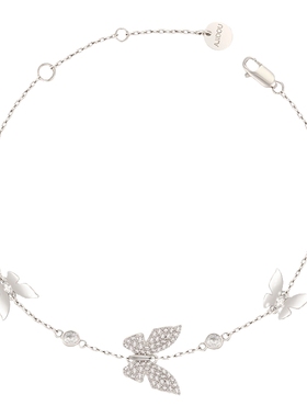 AJIDOU阿吉豆手链女925银优雅甜美蝴蝶闪耀锆石手环手饰