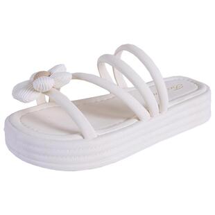 网红拖鞋女外穿夏季法式高级感2025年新款度假沙滩凉拖鞋厚底超火