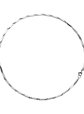 菱形钛钢古巴项链男士高级感男潮毛衣链男生款链子配饰锁骨瓜子链