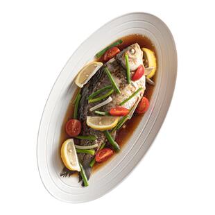 皇铭宴鱼盘陶瓷家用蒸鱼盘子大号装鱼菜盘椭圆形高级感2026新款