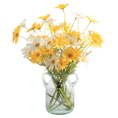 清新餐桌插花艺拍照向日葵小雏菊