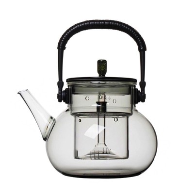 【纯钛茶隔】轻奢玻璃蒸煮提梁壶