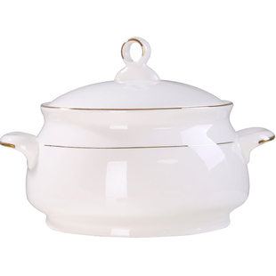 装汤盛汤带盖大号瓷盆陶瓷品锅骨瓷大汤盆家用瓷碗汤碗宫廷煲汤锅