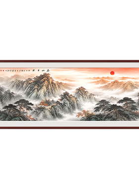 泰山日出挂画山水画靠山图