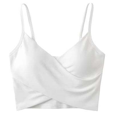 Threaded Cotton Crossover Camisole  螺纹棉交叉吊带运动背心女