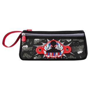 iiGEN一正学生文具蜘蛛侠系列三角布艺笔袋 卡通双层大容量多层收纳小学生男孩笔袋铅笔盒铅笔袋漫威正版文具