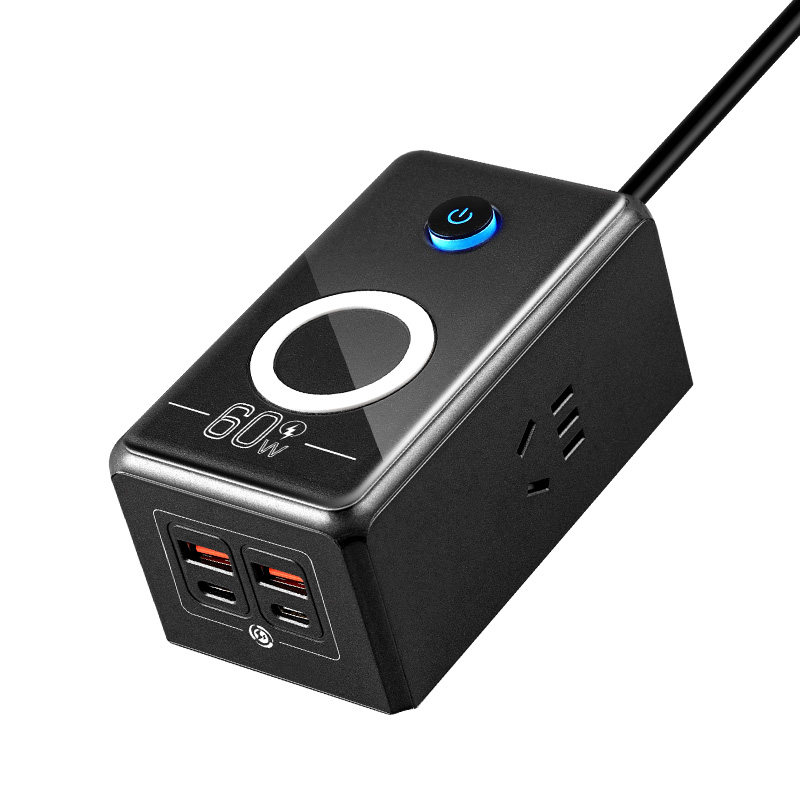 魔方快充插座无线充电器排插多用功能usb多孔30W 60W手机插线板