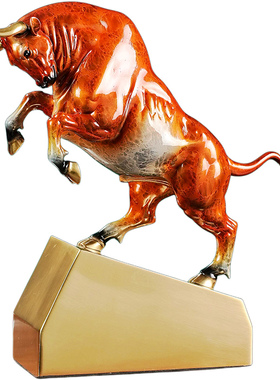 《牛转乾坤》铜牛摆件搬迁贺礼