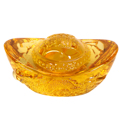 黄水晶元宝摆件开业乔迁新居礼物