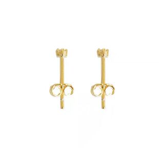 银镀14k金耳钉女纯银925银简约气质百搭小巧迷你耳饰防过敏耳骨钉