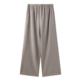 PENNYPENG冬日面膜裤 黑标系列经典裤精致松弛感松紧腰羊毛真丝裤