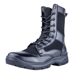 夏季作战训靴男女拉链网眼透气超轻作战靴保安靴安检鞋战术作训靴