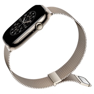 适用苹果手表表带磁吸表带iwatch米兰尼斯表带iwatch表带applewatch手表带新款s11表带S98/7/6金属回环式腕带