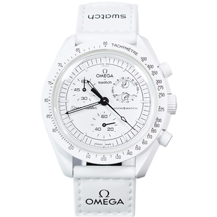 新款欧米.茄史努比超霸斯沃琪联名款行星手表男女石英表SO33W700