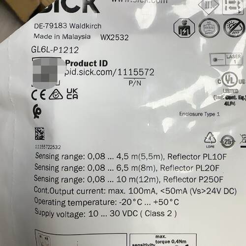 议价SICK西克光电传感器GL6L-P1212 马来西亚原装 全
