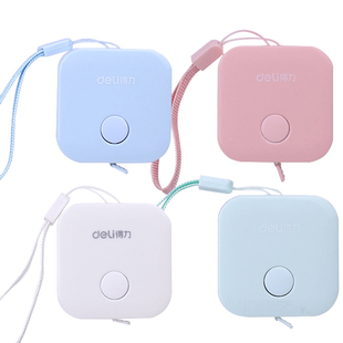 得力卷尺迷你小型2米量三围皮卷尺设计师专用尺子家用自动软尺小学生儿童测量衣服腰围身高健身体围度尺定制