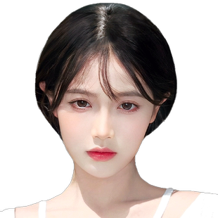 空气刘海假发女片头顶遮白发补发真发轻薄法式假刘海高颅顶齐刘海