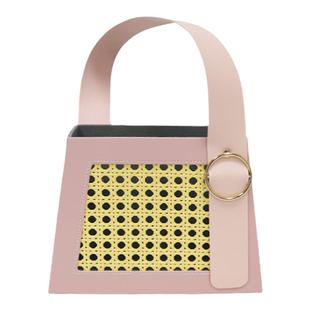 清新皮质草编梯形手提篮包装礼品盒生日惊喜伴娘闺蜜礼物结婚空盒