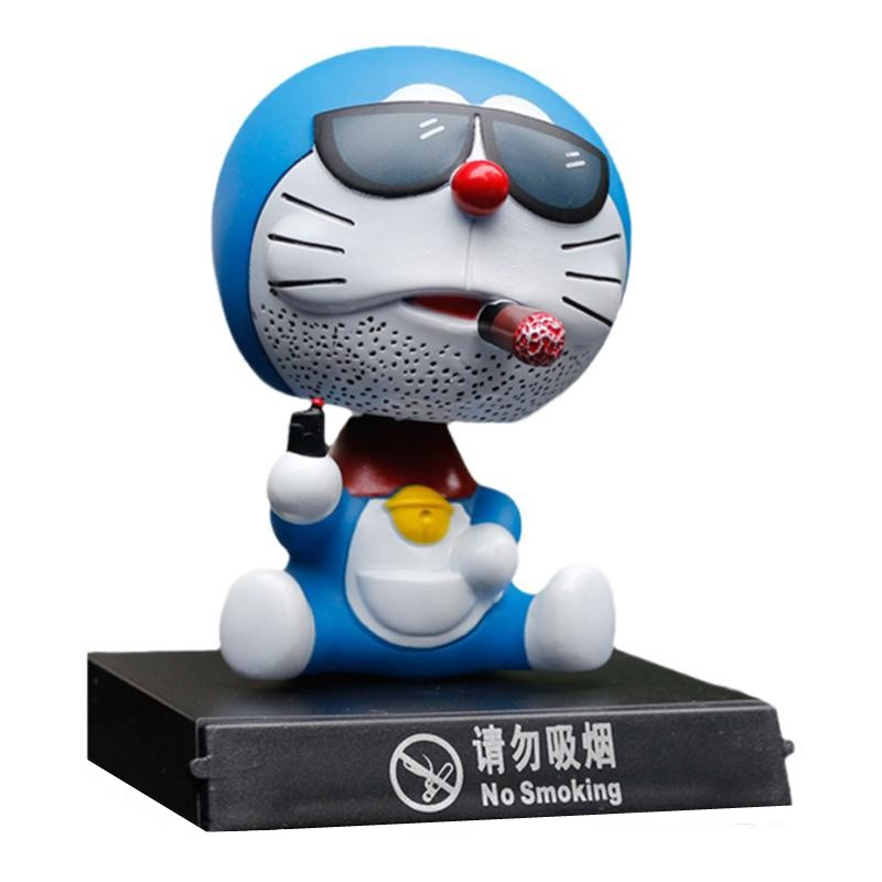 抽烟叮当猫个性摇头老公汽车摆件