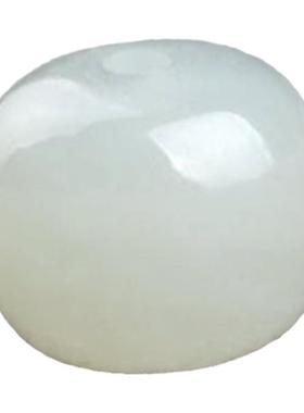 天然和田玉老型珠青白玉晴水珠子和田玉单配珠文玩菩提手链串配饰